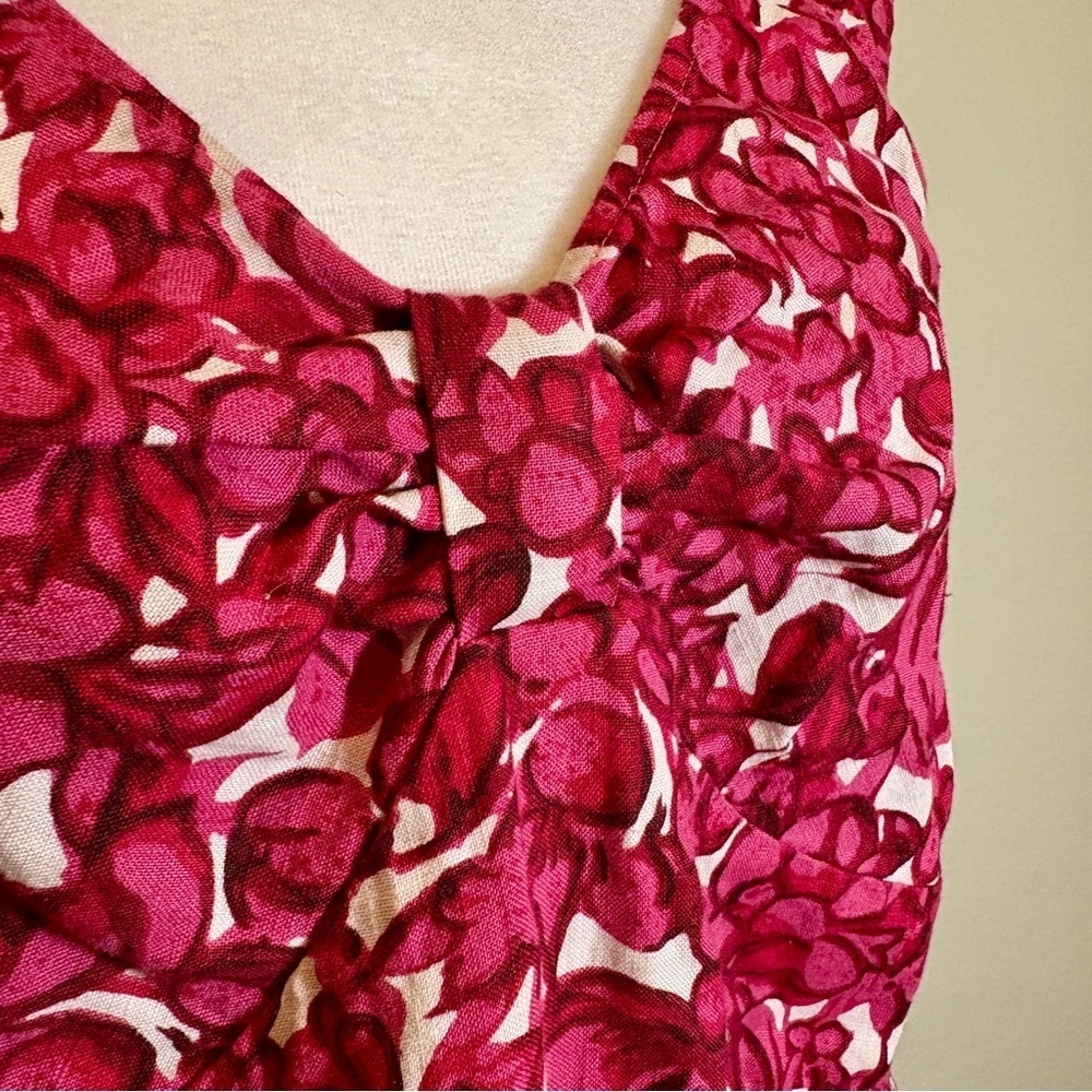EAST Floral Linen A-Line Midi Dress Size 16 - Picture 4 of 8